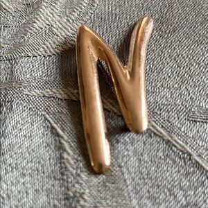Gold Letter N Brooch